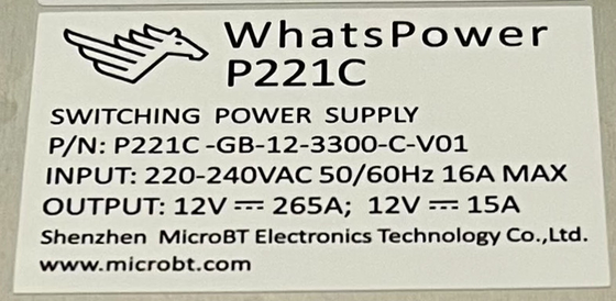 Whatspower P221C पावर सप्लाई PSU, Whatsminer M30s M31s M32 के लिए